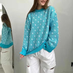 Loose Printed Long Sleeve Sweater