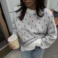 Loose Printed Long Sleeve Sweater