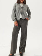 Loose V-Neck Deep Button Cardigan