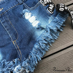 Low Denim Bandage Brief Hole Club Jeans Skinny Dj Blue Women Dance Waist Ripped Mini Shorts White Black