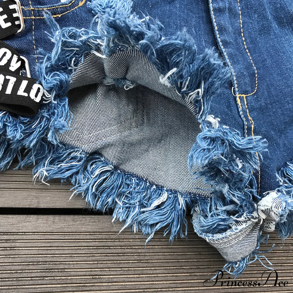 Low Denim Bandage Brief Hole Club Jeans Skinny Dj Blue Women Dance Waist Ripped Mini Shorts White Black