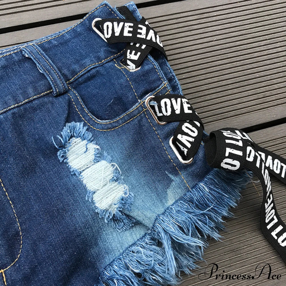 Low Denim Bandage Brief Hole Club Jeans Skinny Dj Blue Women Dance Waist Ripped Mini Shorts White Black