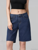 Low Waist Straight Leg Denim Short