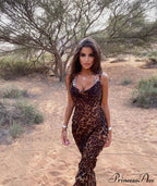 Maria Leopard Stylish Maxi Dress
