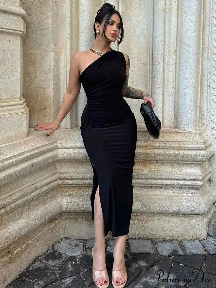 Maxi Split Sleeveless Backless Slim Casual Elegant Bodycon Dress