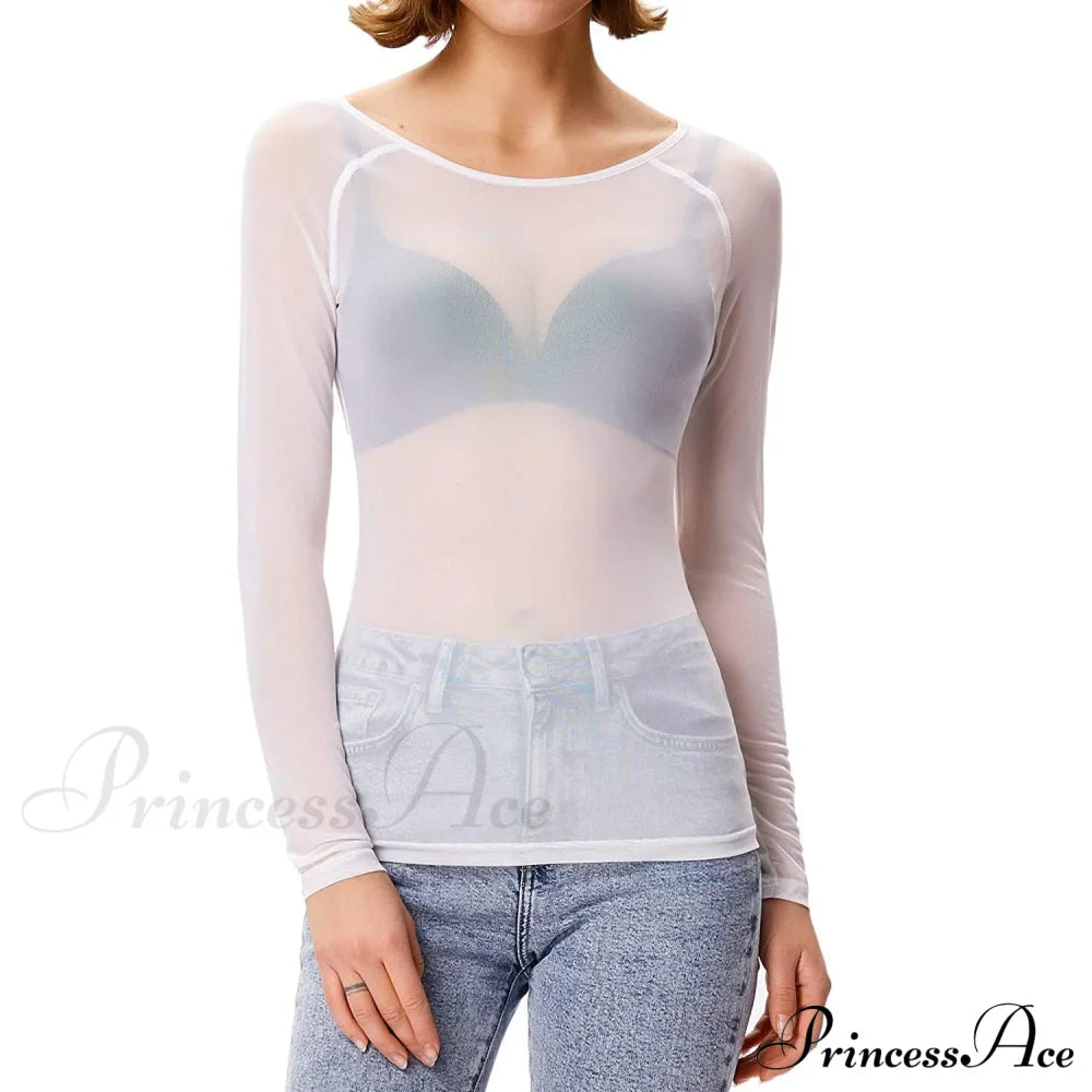 Mesh Arm Sheer Long Top