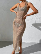 Mesh Lace Up Beach Cover