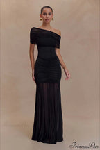 Mesh Panel Strapless Elegant Bodycon Party Dress
