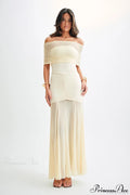 Mesh Panel Strapless Elegant Bodycon Party Dress