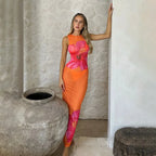 Mesh Perspective Vacation Dress