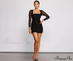 Mesmerize In Mesh Charming Ruched Mini Dress