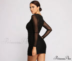 Mesmerize In Mesh Charming Ruched Mini Dress