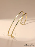Metal Line Necklace Frosty Style C-Shaped Daily Jewelry