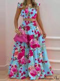 Mid Waist Swing Skirt And Career Two Piece Dress Suit