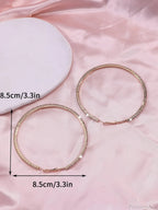 Minimalist Rhinestone Inlaid Chunky Hoop Earrings