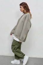 Minimalist Solid Crew Neck Oversize Sweatshirt