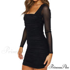Miss Me In Charming Mesh Mini Dress