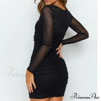 Miss Me In Charming Mesh Mini Dress