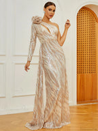 Missord Elegant Beautiful Women���S Dress One Shoulder Asymmetrical Sequin Party