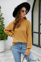 Mock With Dropped And Neck Sweater Arm Long Shoulder