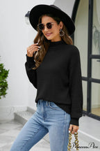 Mock With Dropped And Neck Sweater Arm Long Shoulder