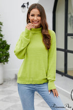 Mock With Dropped And Neck Sweater Arm Long Shoulder