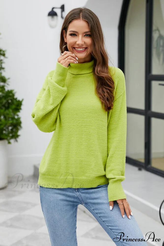 Mock With Dropped And Neck Sweater Arm Long Shoulder