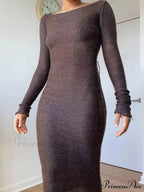 Knitted Bodycon Fairy Grunge Casual Maxi Dress