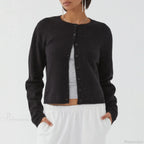 O-Neck Cropped Button Knitted Cardigan