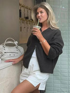 O-Neck Zipper Loose Knit Cardigan