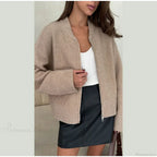 O-Neck Zipper Loose Knit Cardigan