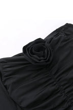 Off-Shoulder Dress With Flares Sleeves And Floral Gathered Design