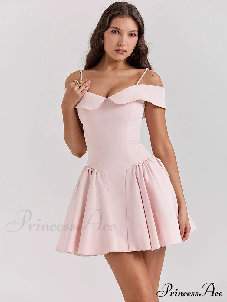 Off-Shoulder Frill Stylish Mini Dress