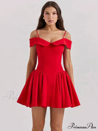 Off-Shoulder Frill Stylish Mini Dress
