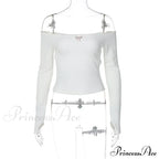 Off-Shoulder Long Sleeve Charming Backless Bow Crop Top
