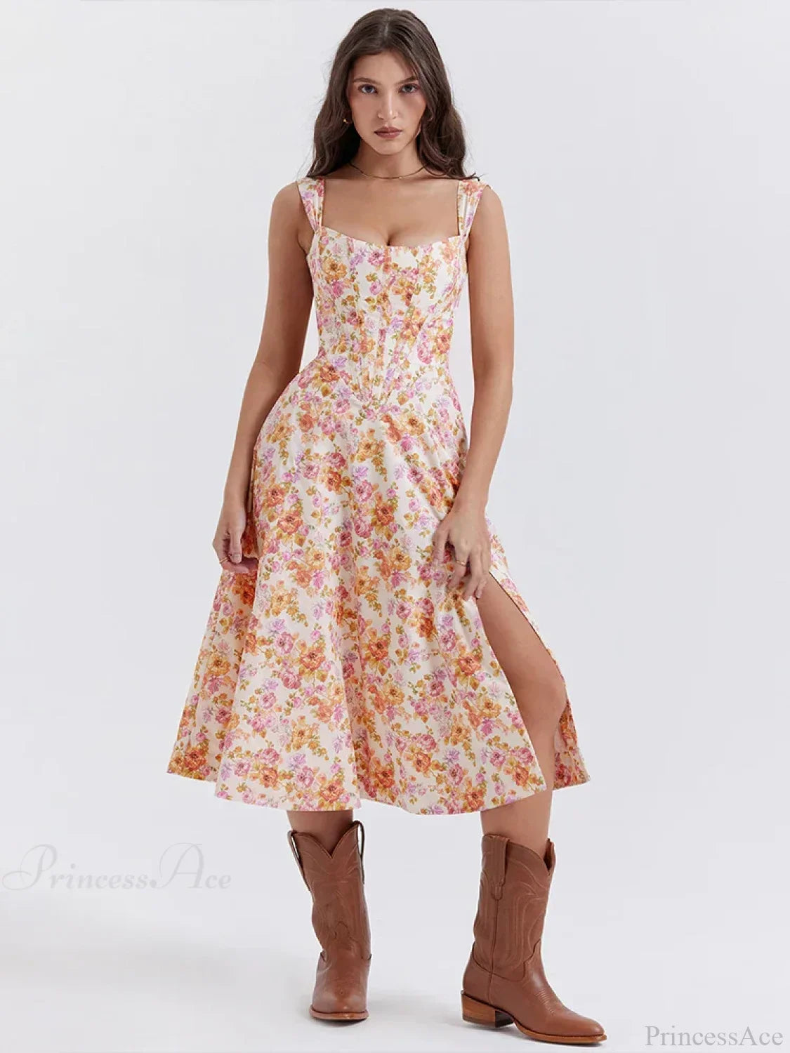 Off Shoulder Midi A-Line Vacation Dress