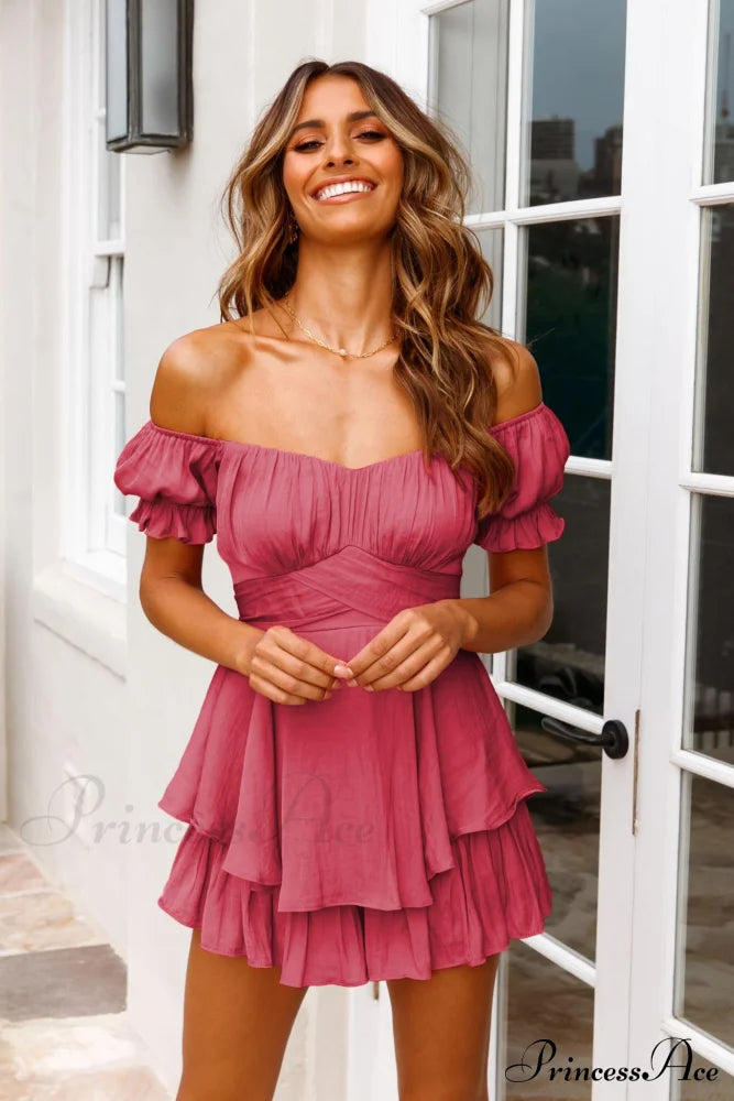 Off Shoulder Ruffled Skirt Pants With Tie Back