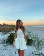 Off Shoulder Stylish Pleated Mini Dress