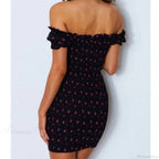 Off Shoulder Tie-Up Floral Print Ruffle Dress