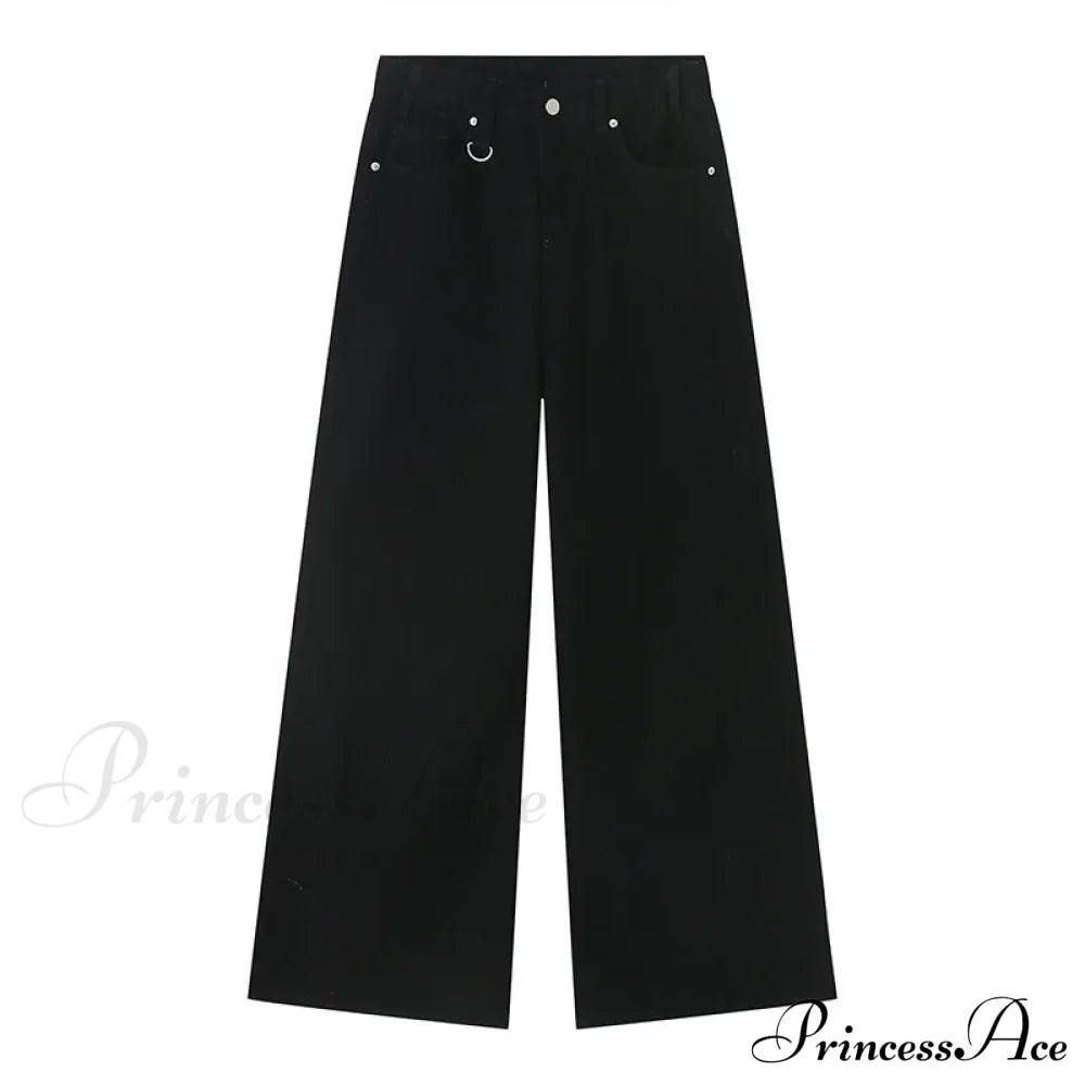 Old Male Pants Summer Blue Washed Denim Casual Menwear Wide Leg Trousers Jeans