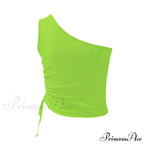 One Shoulder Cami Tie With Detail