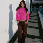 One Shoulder Long Charming Sleeve Tie Up Top