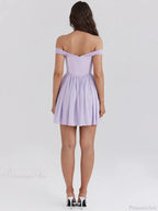 One-Shoulder Mesh Pleated Mini Dress