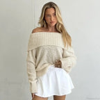 One Shoulder Slim Long Sleeve Pullover Sweater