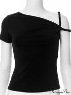 One Shoulder Stylish Twisted Sleeve Top