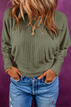Open Lace-Up Ribbed Back Green Crochet Top