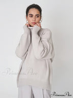 Oversized Casual Turtleneck Solid Color Pollover Sweater