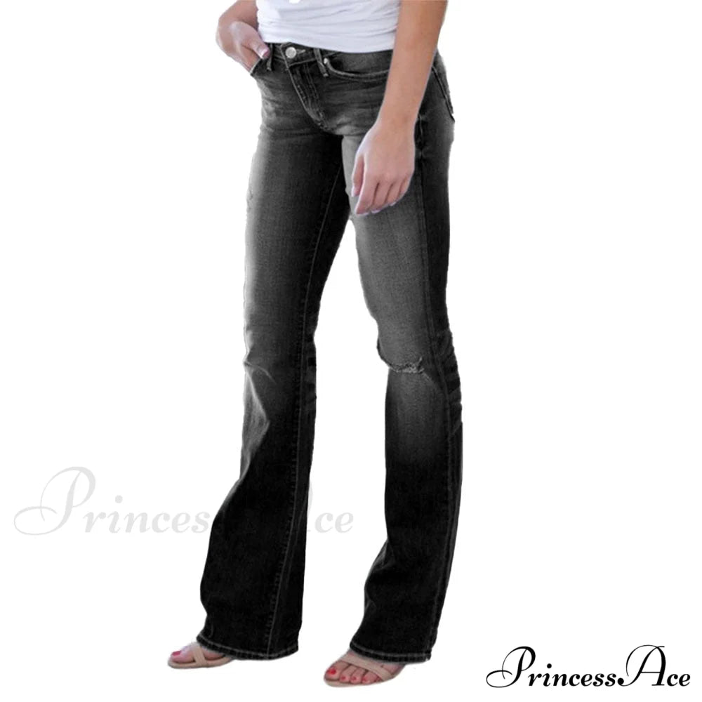 Low Rise Stretch Flared Jeans