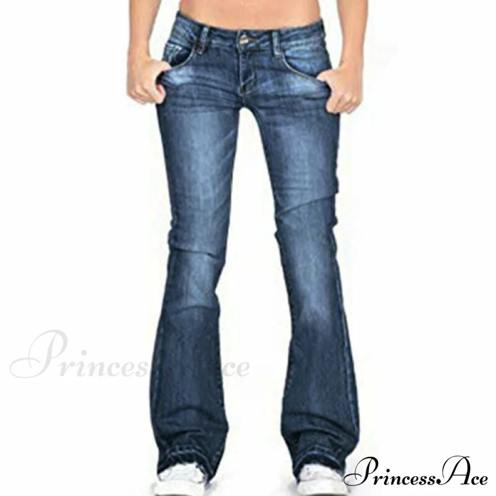 Low Rise Stretch Flared Jeans