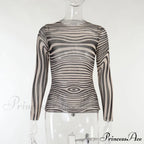 Pants Suit Costume Zebra Co-Ord Striped Tracksuit For Mesh + Set 2 T-Shirt Piece Long Autumn Women